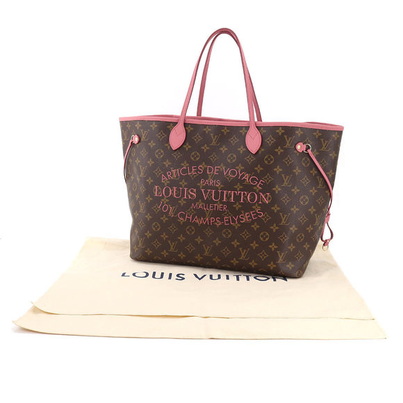 Louis Vuitton Monogram Ikat Flower Neverfull GM Tote Bag Rose Velour - Picture 8 of 8